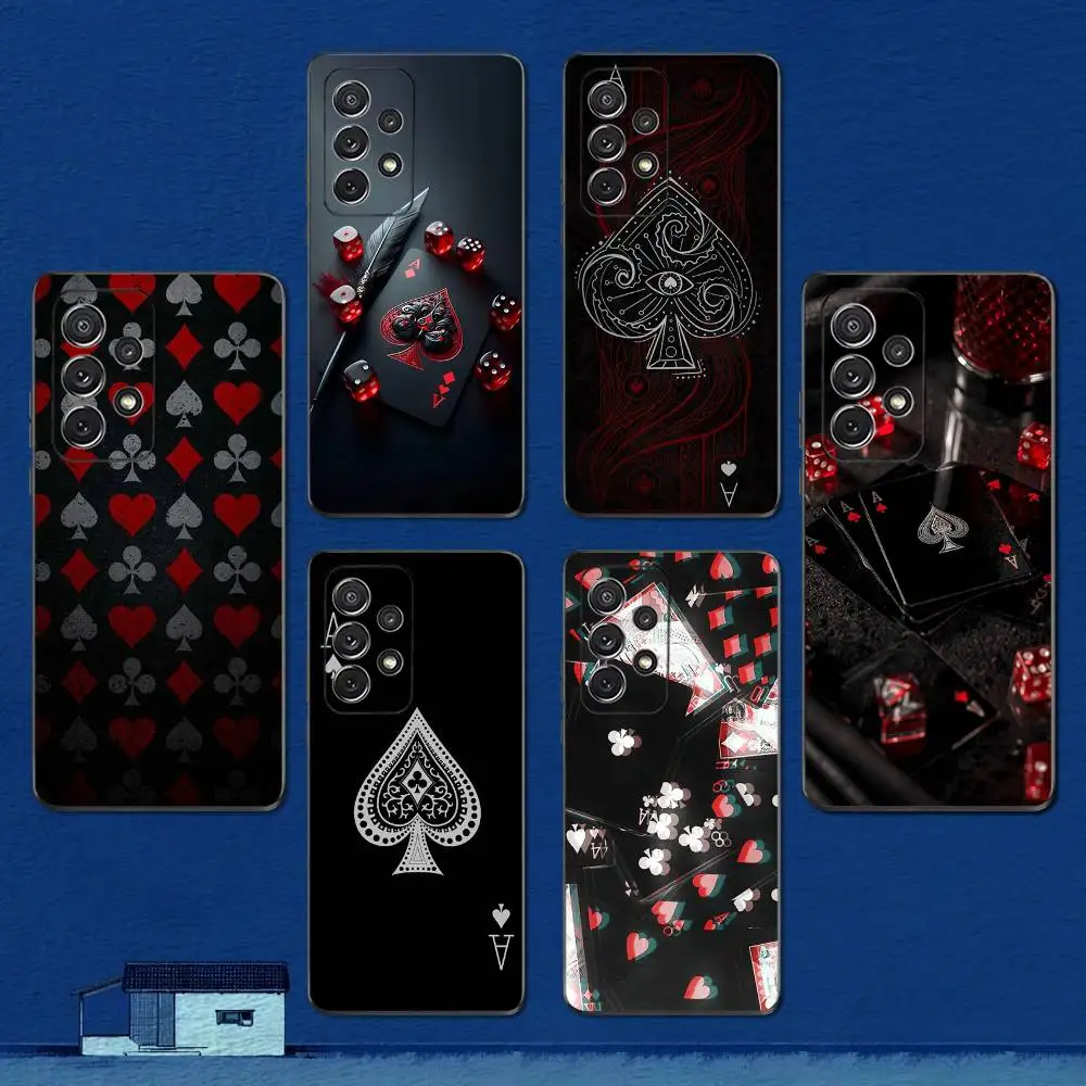 capa-de-telefone-poker-art-ace-of-spades-para-samsung-s22-s21-s20-s10-s9-s24-s23-ultra-fe-plus-lite-capa-preta-de-silicone-macio