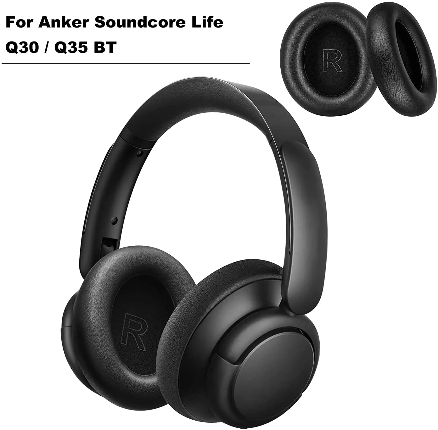 Replacement Earpads Cushions for Anker Soundcore Headphones Q30 and Anker Q35, Life Q30 Earpads Ear Cushions with Protein Leathe