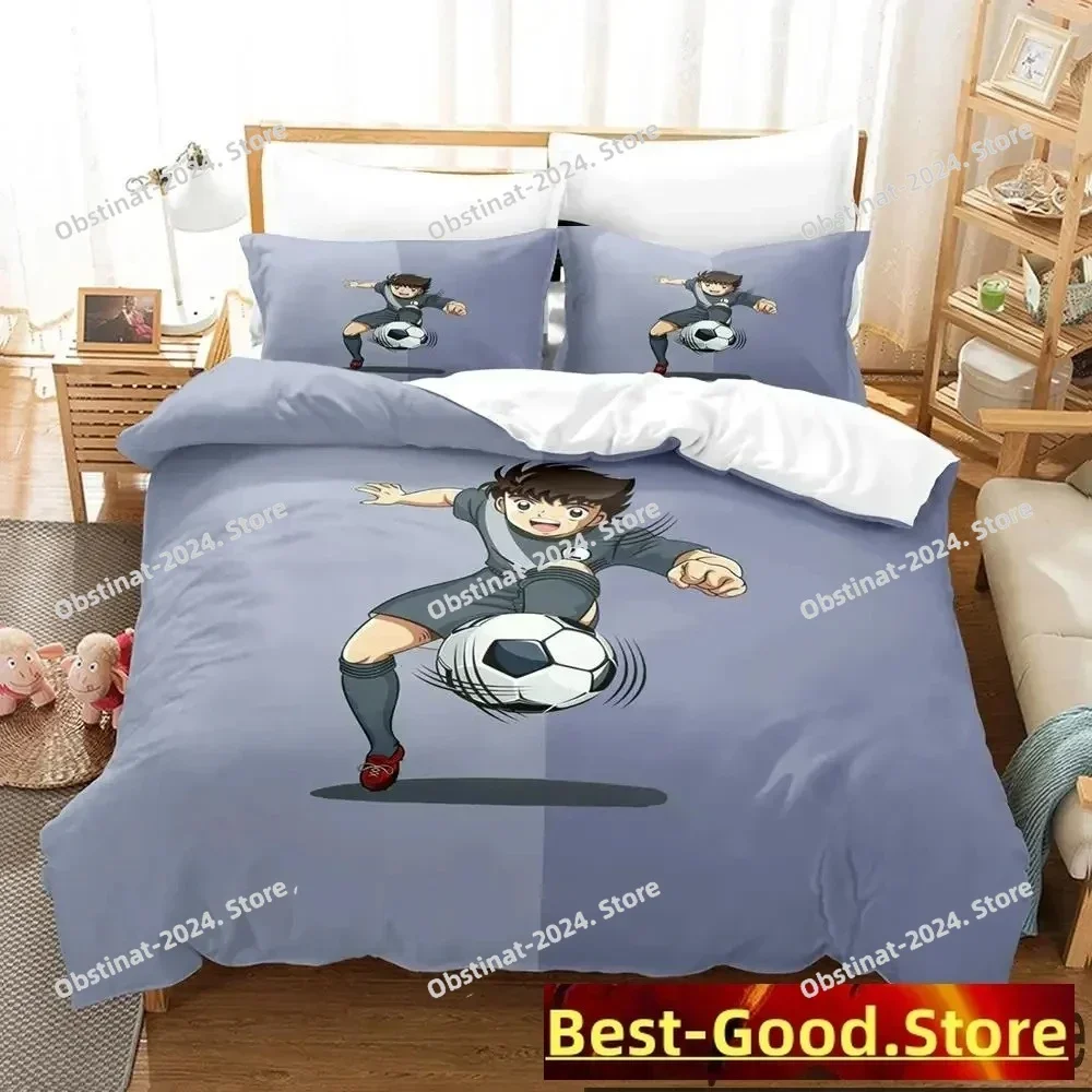 Captain Tsubasa Anime 3D Print Comforter Bedding Set,Duvet Cover Bed Set Quilt Cover Pillowcase,King Queen Size Bedding Set Kid