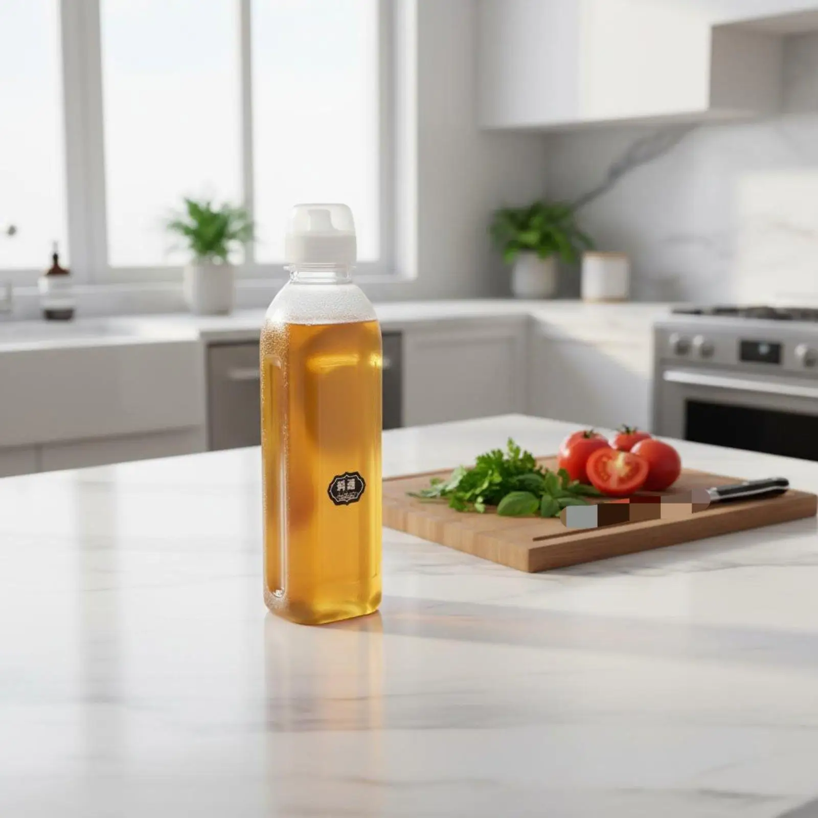 Food Grade PP5 Kitchen Oil Container Press Pour Design Leak Resistant Sauce Dispenser for Acidic Condiment Soy Sauce Storage