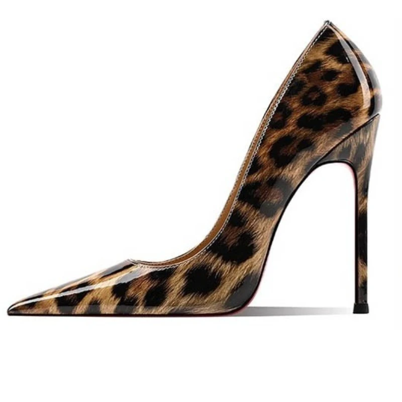 European and American Fashion and Sexy Pointed Head Shallow Mouth Side Space Thin High Heel Patent Leather Women's Shoes