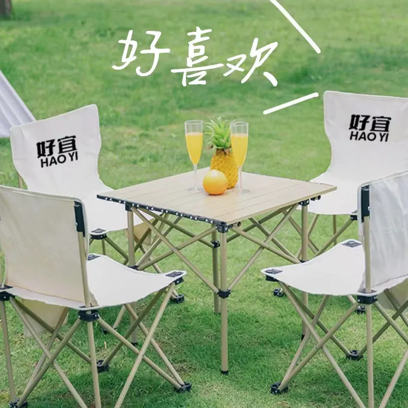 

Suitable forOutdoor folding chair table and chair set, picnic camping table egg roll table, folding table casual outdoor stall f