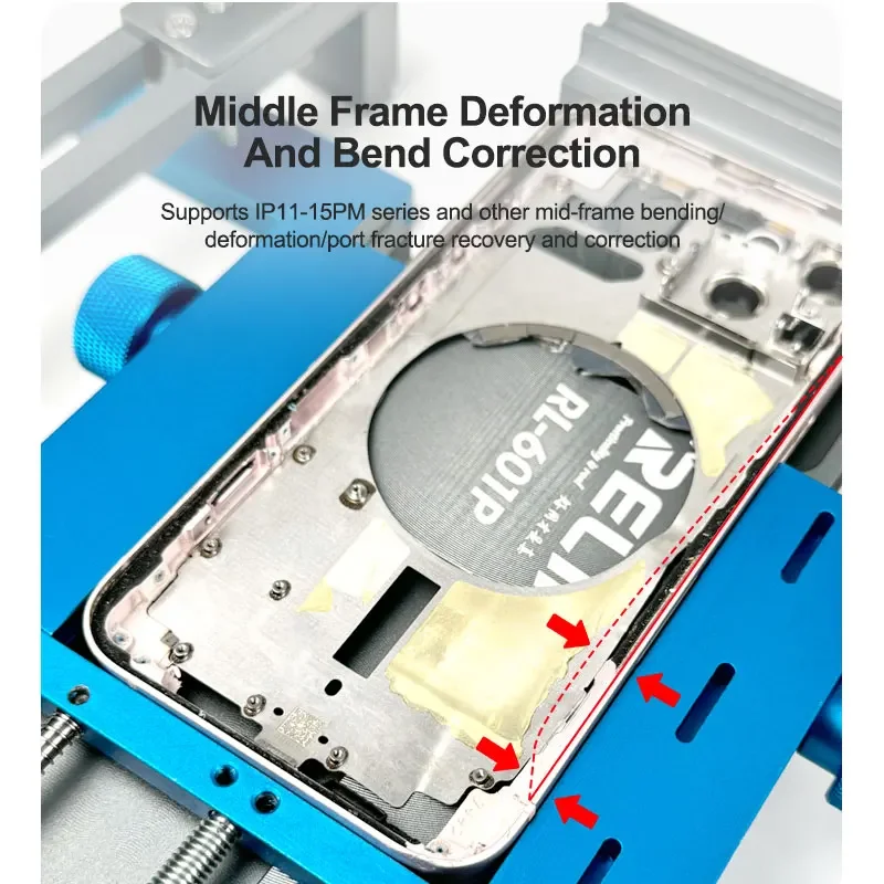 RELIFE RL-601P Multifunctional Center Frame Corrector Port Fracture Recovery Supports Various Phone Models, Repair Tools