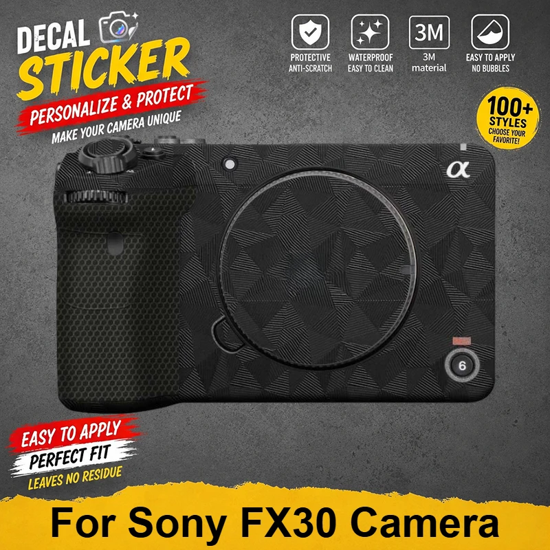 PrizMo Skin For Sony FX30 Camera Decal Skins FX30 Camera Skin for Sony ILME-FX30 Camera Skin Decal Protector Sticker