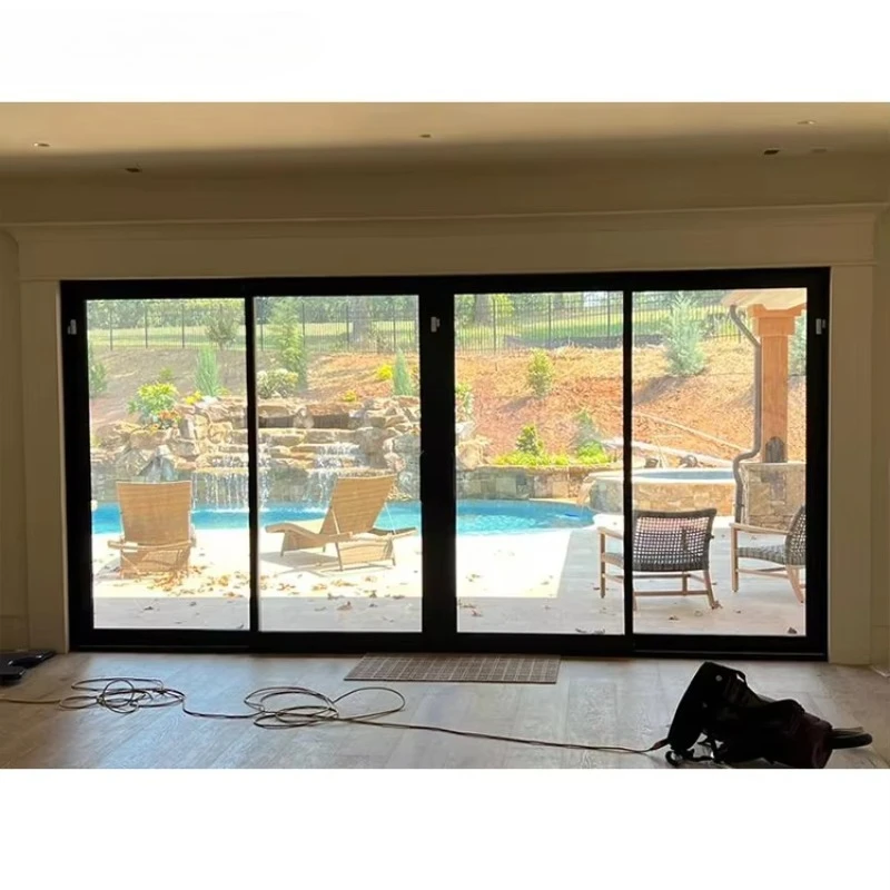 

Residential Hurricane Impact Windproof Sliding Patio Door Tempered Double Glazed Exterior Aluminum Sliding Door