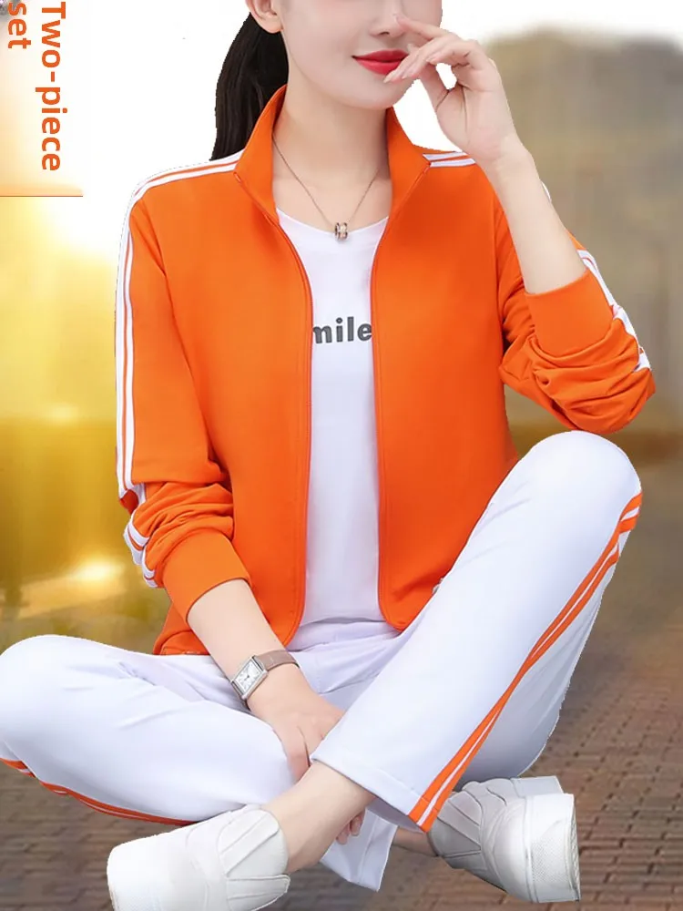 

Новый спортивный костюм для женщин 2025: комплект из двух предметов с воротником-стойкой для осени/зимы, для танцев и фитнеса