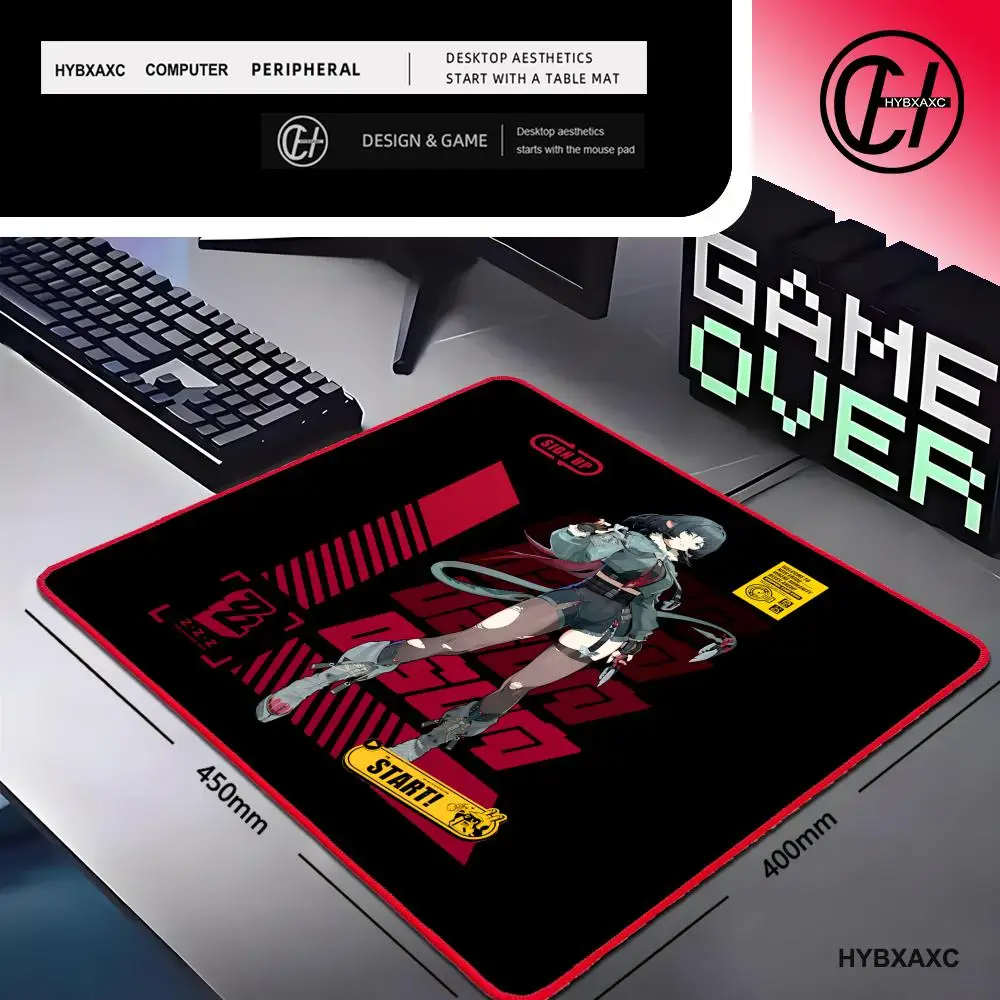 لوحة ماوس Zenless Zone Zero Jane Doe Populr للمكتب بحافة قفل حمراء ولوحة ماوس صغيرة ولوحة مفاتيح مطاطية مضادة للانزلاق #2