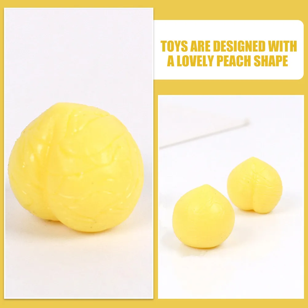 20Pcs Mini Peach Squeeze Stress Relief Decompression Fruit Elastic Hand Relaxation Sensory Pressure Relieve Playthings