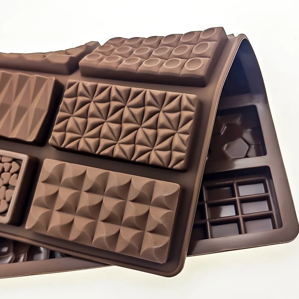 12 In 1 Chocolate Molds Dubai Silicone Chocolate Bar Mold Break Non-stick Chocolate Mold Candy Wax Melt Molds for Filling Mold