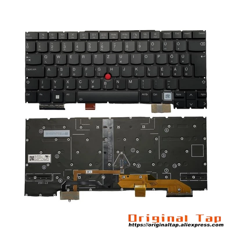 HU Hungarian Backlit Keyboard for Lenovo Thinkpad X1 Carbon Gen 12 th SN21K90066 SN21K90008