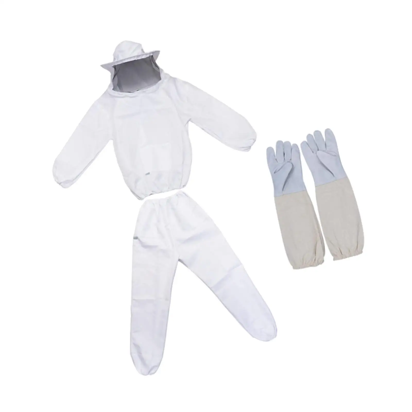 Protective Beekeeping Suit with Gloves Hood Jacket Pants for Men Women Lightweight Breathable Fabric Anti Bee Wasp Outfit