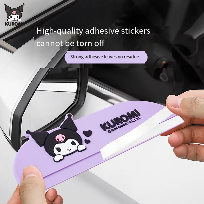 أنيمي مرحبا كيتي مرآة الرؤية الخلفية لحماية المطر الوفير قطاع تجنب الاصطدام مرآة الرؤية الخلفية المضادة للتصادم Kawaii