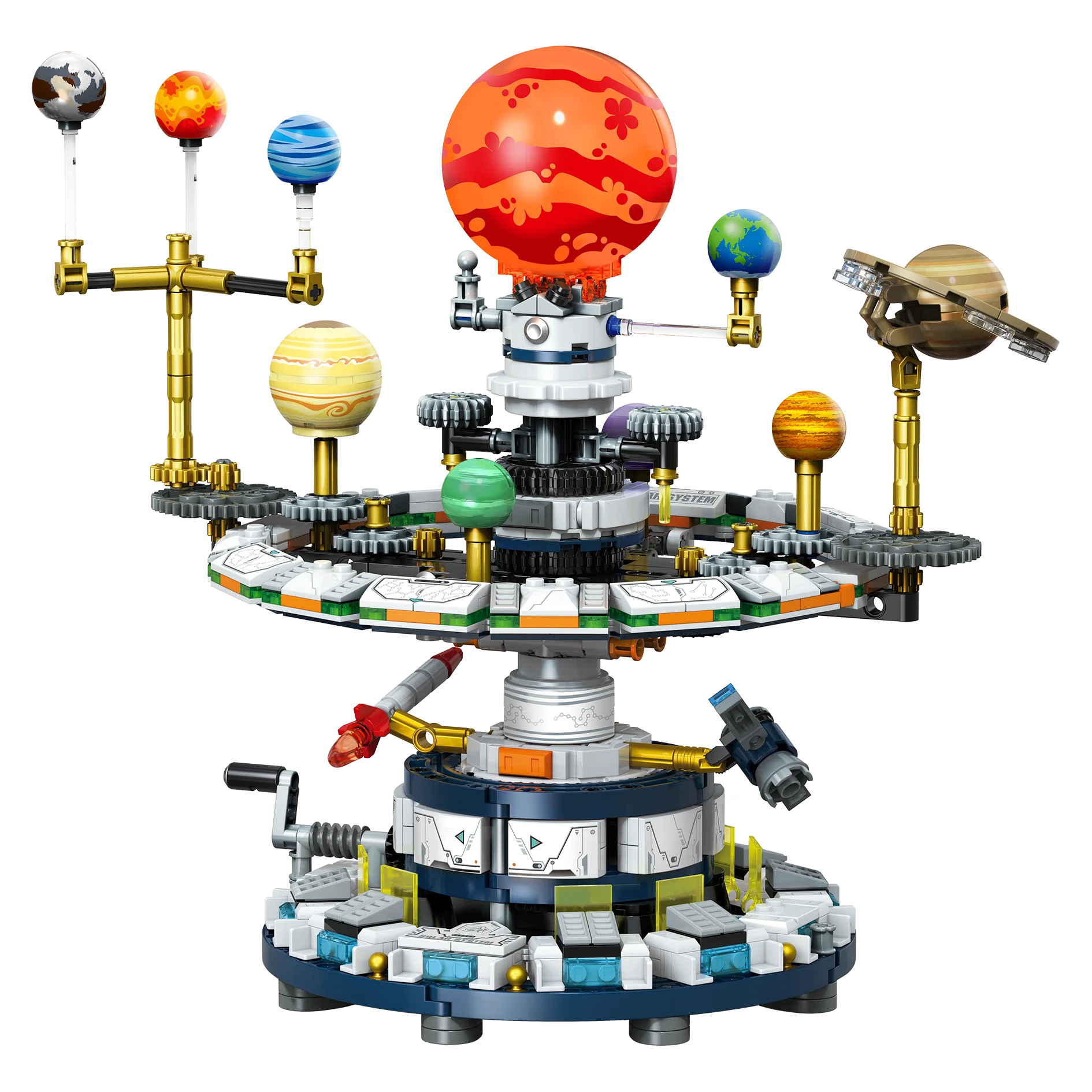 الكون بين النجوم النظام الشمسي الدورية اللبنات الشمس الأرض الفضاء سلسلة تعليم العلوم تجميع الطوب لعبة طفل صبي