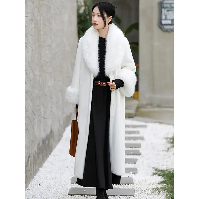 Women Faux Fur Coat Autumn Winter Long Imitation Mink Overcoat Ladies Loose Soft Comfortable Fur Overcoat Female Fur Windbreaker