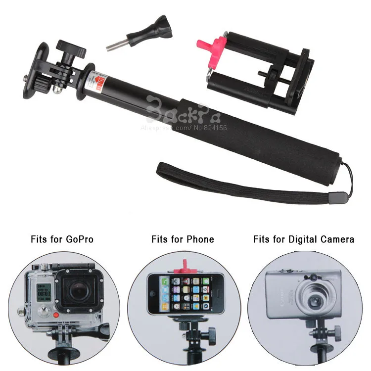 Cámara Digital 3 en 1, Mini videocámara, accesorios GoPro, trípode monopié para SJ4000 SJ5000, soporte para teléfono móvil GoPro HERO 4 3 + 3 HD