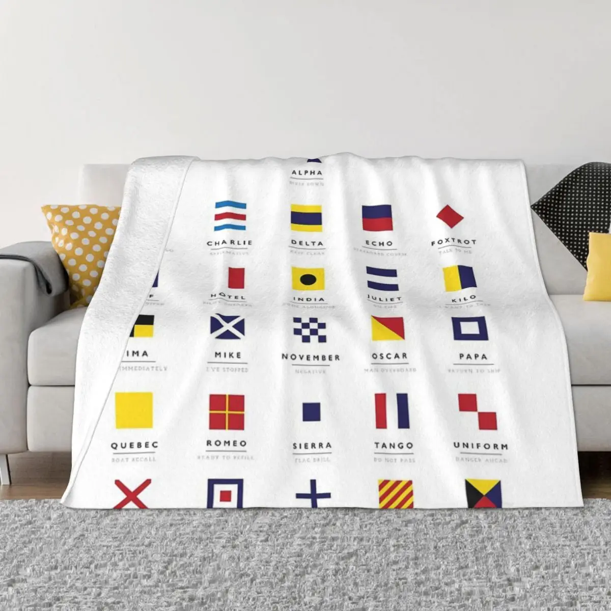 

Nautical Flags International Code Of Quilt Bed Blanket Couple Blankets Custom Blanket Personalized Throw Blanket