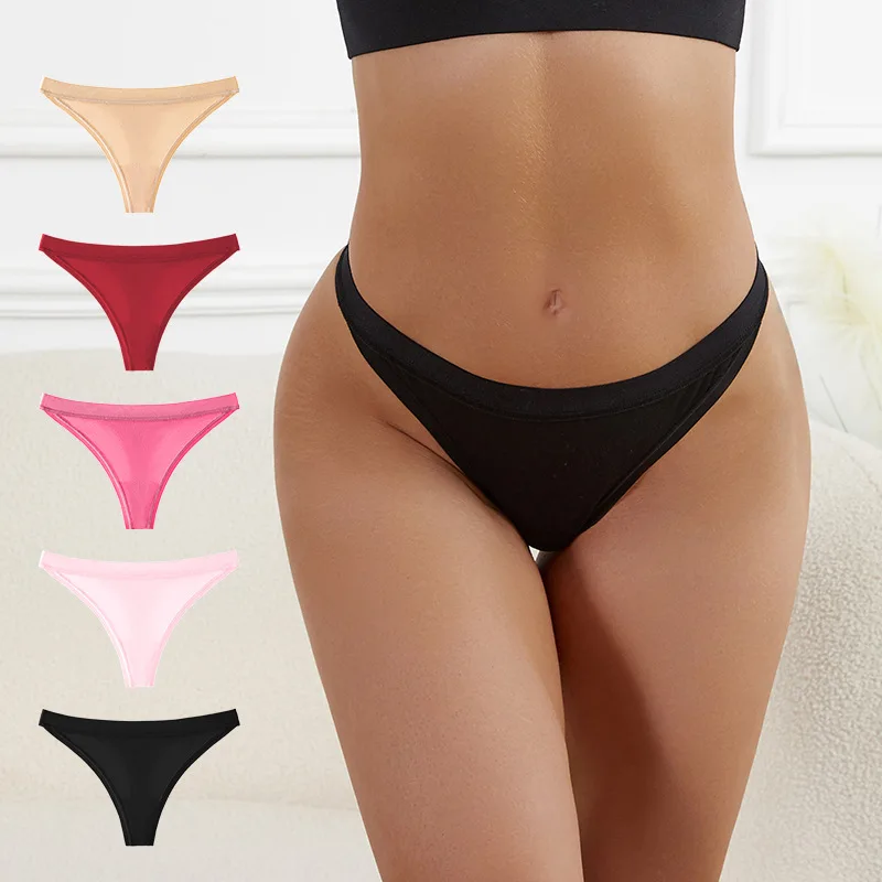 

Large cotton women's thong underwear, women's low waisted women's hip lifting T-shaped triangle pants