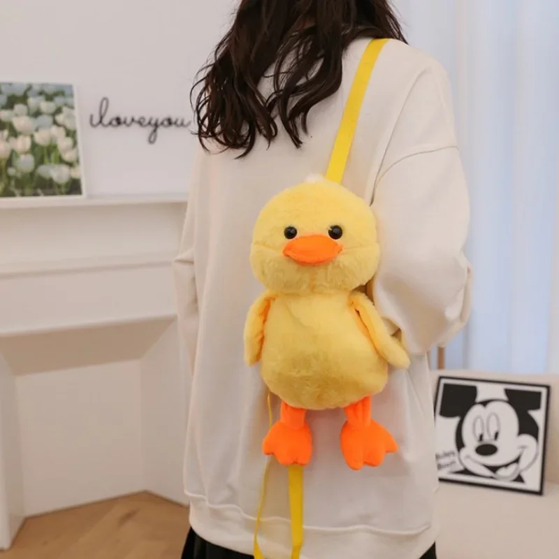 1-10PCS Small Yellow Duck Plush Backpack New Cute Shoulder Bag Teenage Girls Outing Backpack Animal Cartoon Shoulder Bag