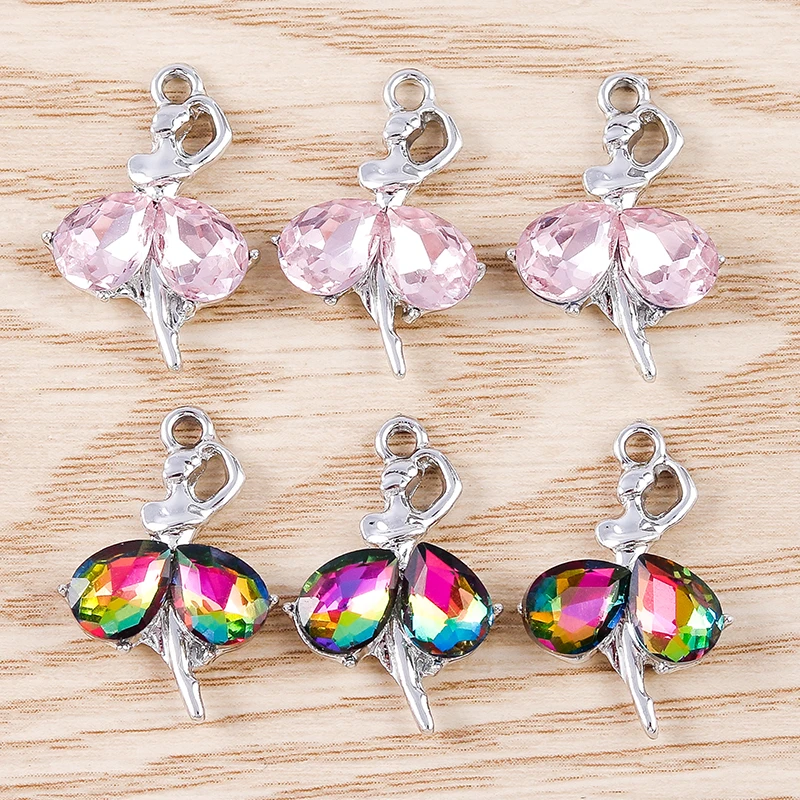 10 Stück elegante Kristall-Charms für die Schmuckherstellung, Liebesherz, Tierfuchs, Fischkrone, Charms-Anhänger für DIY-Halsketten, Ohrringe, Geschenk – Detail 2