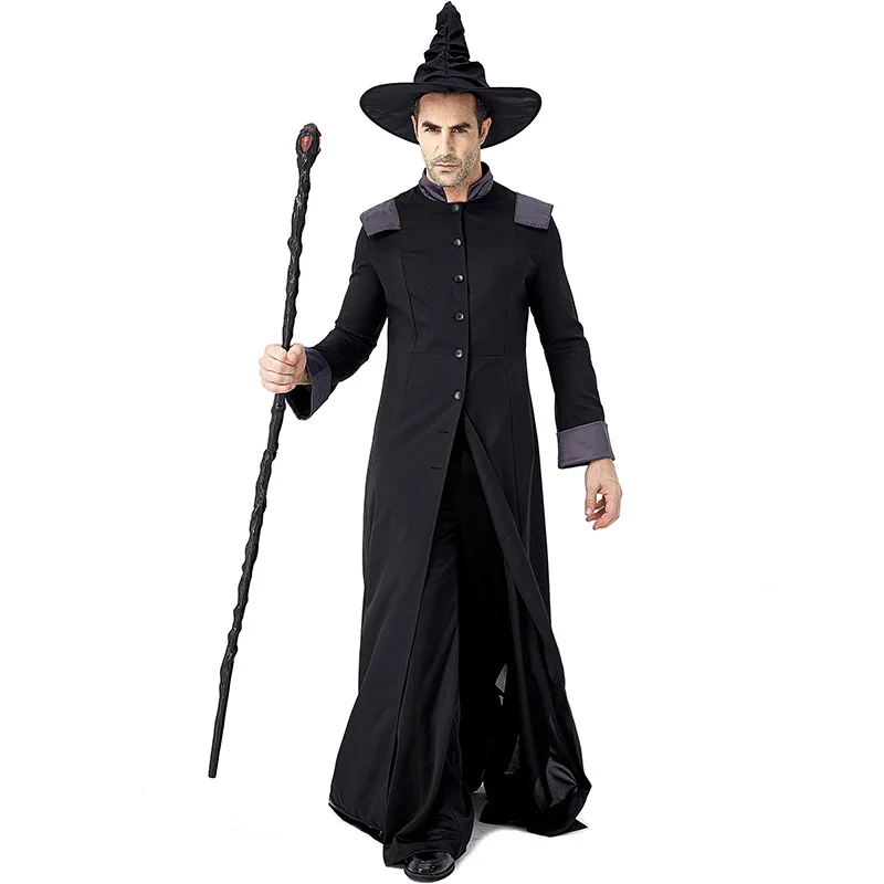 Nuovo 2025 loween Abito lungo Costume da spettacolo teatrale Strega Mago Abbigliamento tradizionale cinese etnico Faion da donna