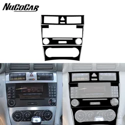 For Mercedes-Benz C-Class W203 2005-2007 Piano Black Radio air conditioning control panel set Car Interior Decorative Stickers