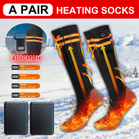 4000mah Power Bank 150℉ Electric Heated Socks with Portable Adjustable 4 Temperature Heating Socks Unisex for Winter Outdoor