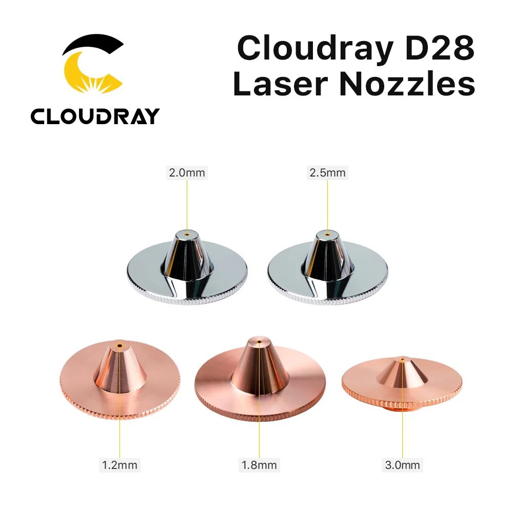 Cloudray Bulge Laser Nozzles Single Layer Chrome-Plating Double Layers Caliber 0.8-4.0 D28 H11 H15 M11 for Precitec Cutting Head