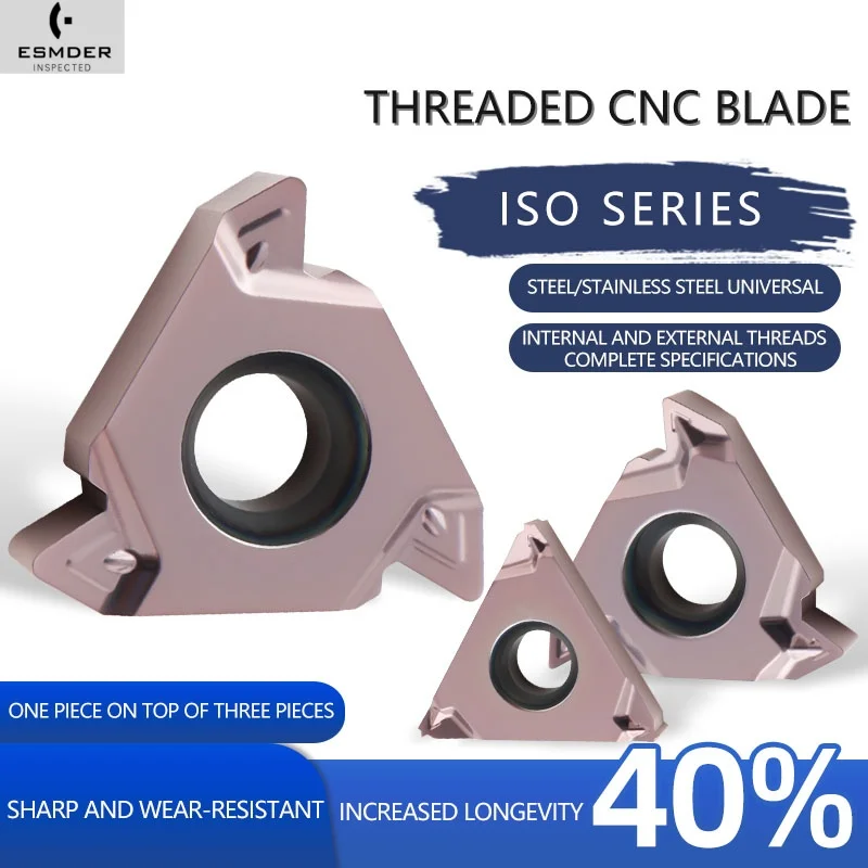 

ISO Thread Blades 16ERM 16IRM 0.5ISO 0.75ISO 0.8 1.0 1.25 1.5 1.75 2.0 2.5 3.0ISO CNC Lathe Threading Turning Inserts For Steel