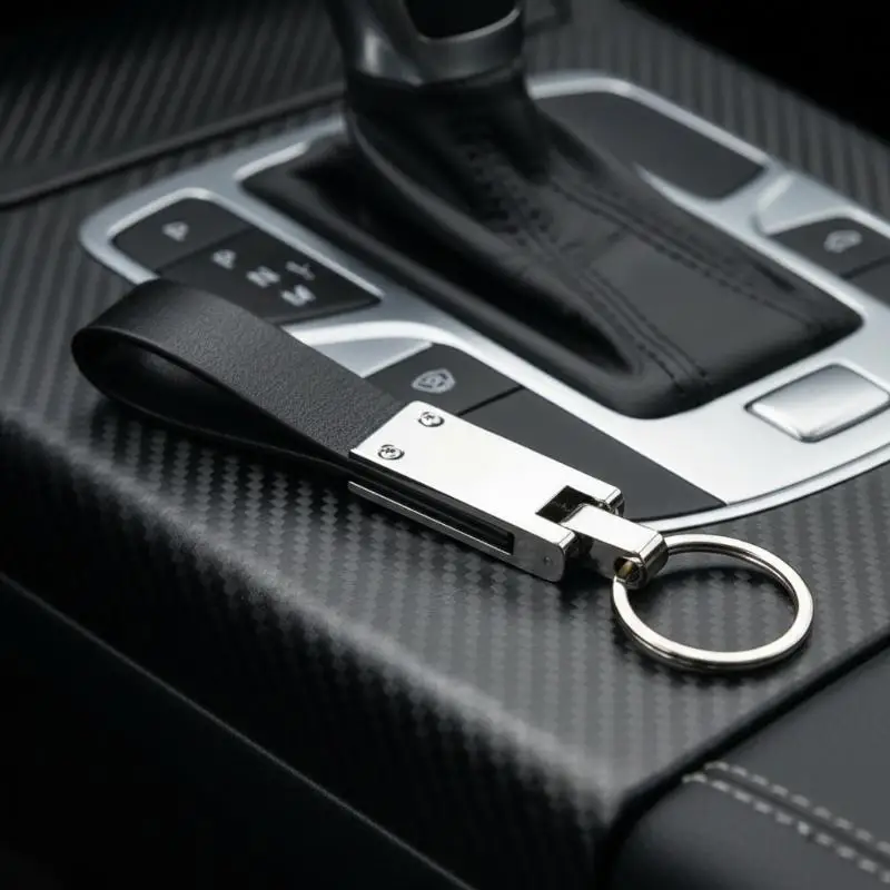 Custom Name Metal Leather Key Ring Personalized Anti-scratch Keychain Car Accessory for Student Backpack Decor
