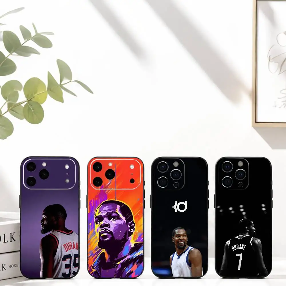 Чехол для телефона B Basketball star K Kevin Durant для iPhone 17, 16, 15, 14, 13, 12, 11 Plus, Pro Max и других моделей, мягкий черный чехол
