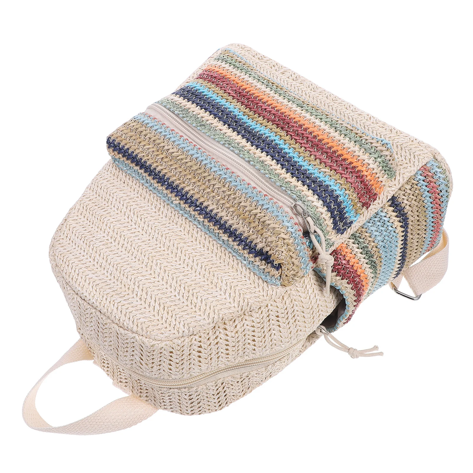 حقيبة ظهر منسوجة من البوليستر، حقيبة مدرسية أنيقة بسحاب، جيب أمامي، حزام كتف قابل للتعديل، حقيبة كمبيوتر محمول للسفر في الهواء الطلق #4