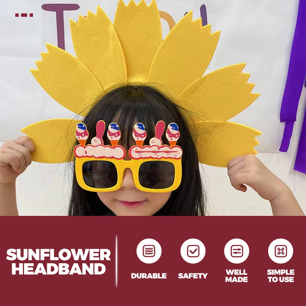 

3 Pcs Sunflower Headdress Hairband Headbands for Girls Women Non-woven Fabric Hoop Adult