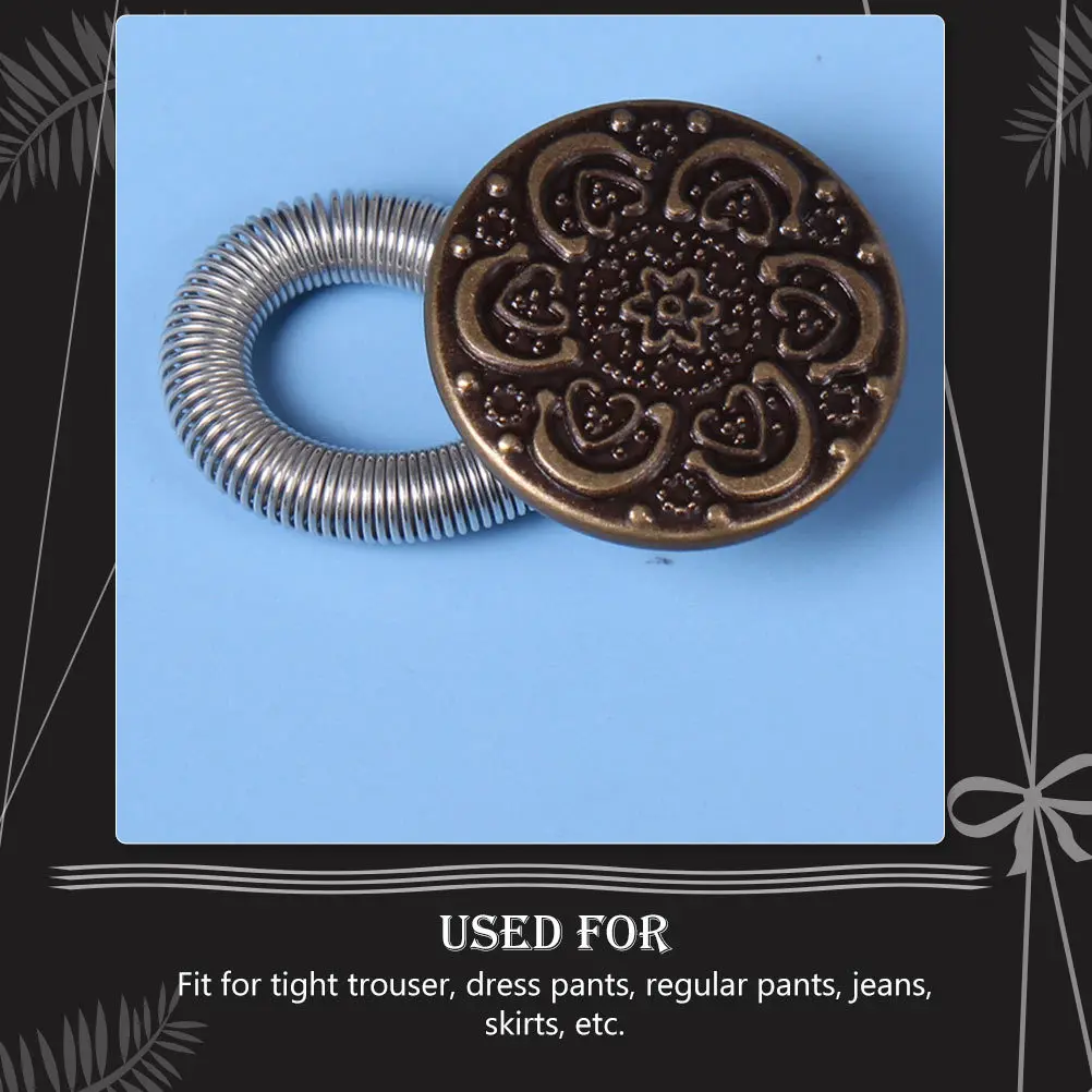 

Button Spring Waist-extended Jeans Buttons Elastic Pant Extender Alloy Pants Adjuster