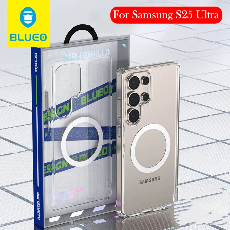 

Оригинальный магнитный чехол Blueo для SAMSUNG S25 ULTRA, задняя крышка с зарядкой для Samsung S25 Ultra