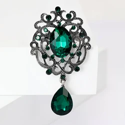 Rhinestone Flower Brooches for Women Unisex Glass Pendant Pins Sweater Jacket Banquet Party Backpack Gifts Jewelry Accessories