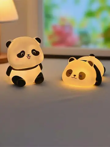 New Panda LED Night Light Living Room Cute Panda Plastic Lamp Bedside Decor Creative Kids Night Light Birthday Gift Decoration