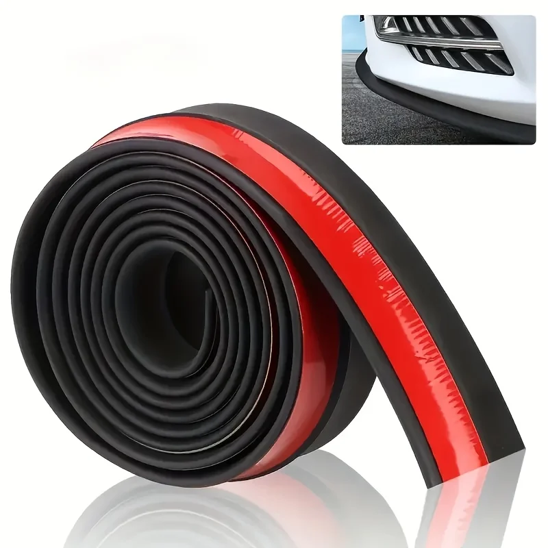 

Universal Car Lip Skirt Protector 6 Cm Width Rubber Strip 250 Cm Car Front Bumper Lip Exterior Mouldings
