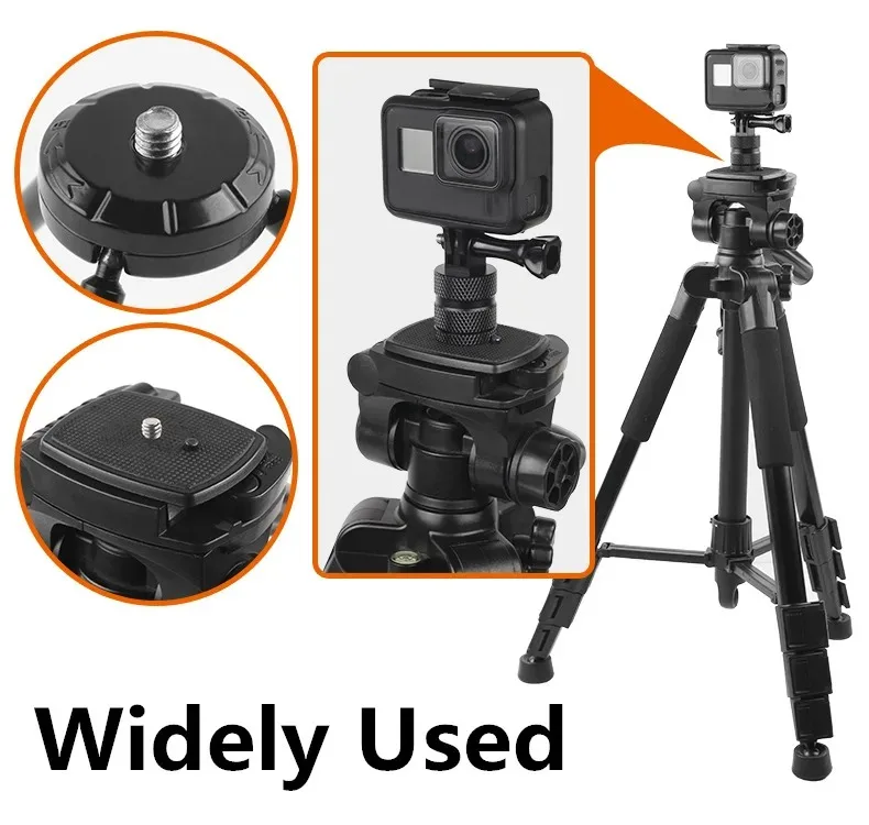 360 Degree Rotary Mount For Gopro Hero 12 9 7  Xiaomi Yi Tripod Connector Adapter For Go Pro 5 8 Eken Dji Osmo Sjcam Accessories