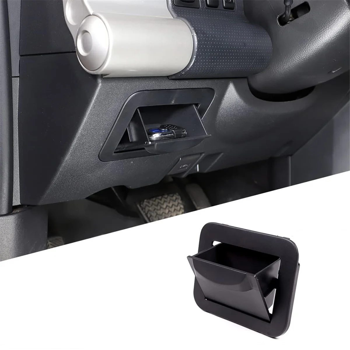 Center Console Fuse Storage Box for Toyota FJ Cruiser 2007-2021, Driver'S Seat ABS Fuse Box Coin Container Inner Storage