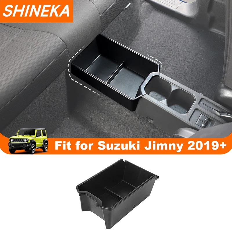 SHINEKA Car Rear Seat Storage Box for Suzuki Jimny 4 Door 2019 2020 2021 2022 2023 2024 Up Stowing Tidying Interior Accessories