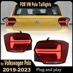 Tail light Assembly For Volkswagen Polo Dynamic Streamer Turn Signal 2019-2023 Car Tail Light Brake Running Parking Rear Lamp