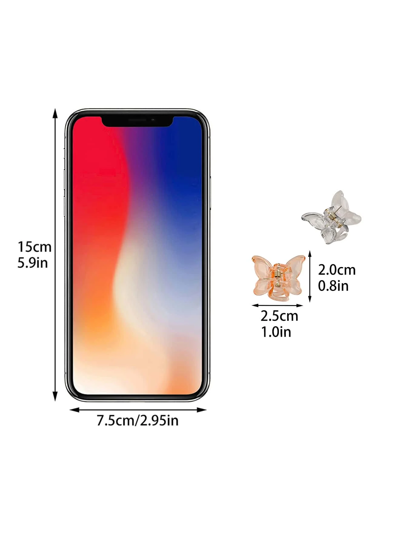 12 قطعة فراشة الجنية الصغيرة نصف مربوط مشبك شعر مقاطع 1 بوصة لطيف الفك مقاطع إكسسوارات الشعر للنساء الشعر الجزء الخلفي من الرأس #5