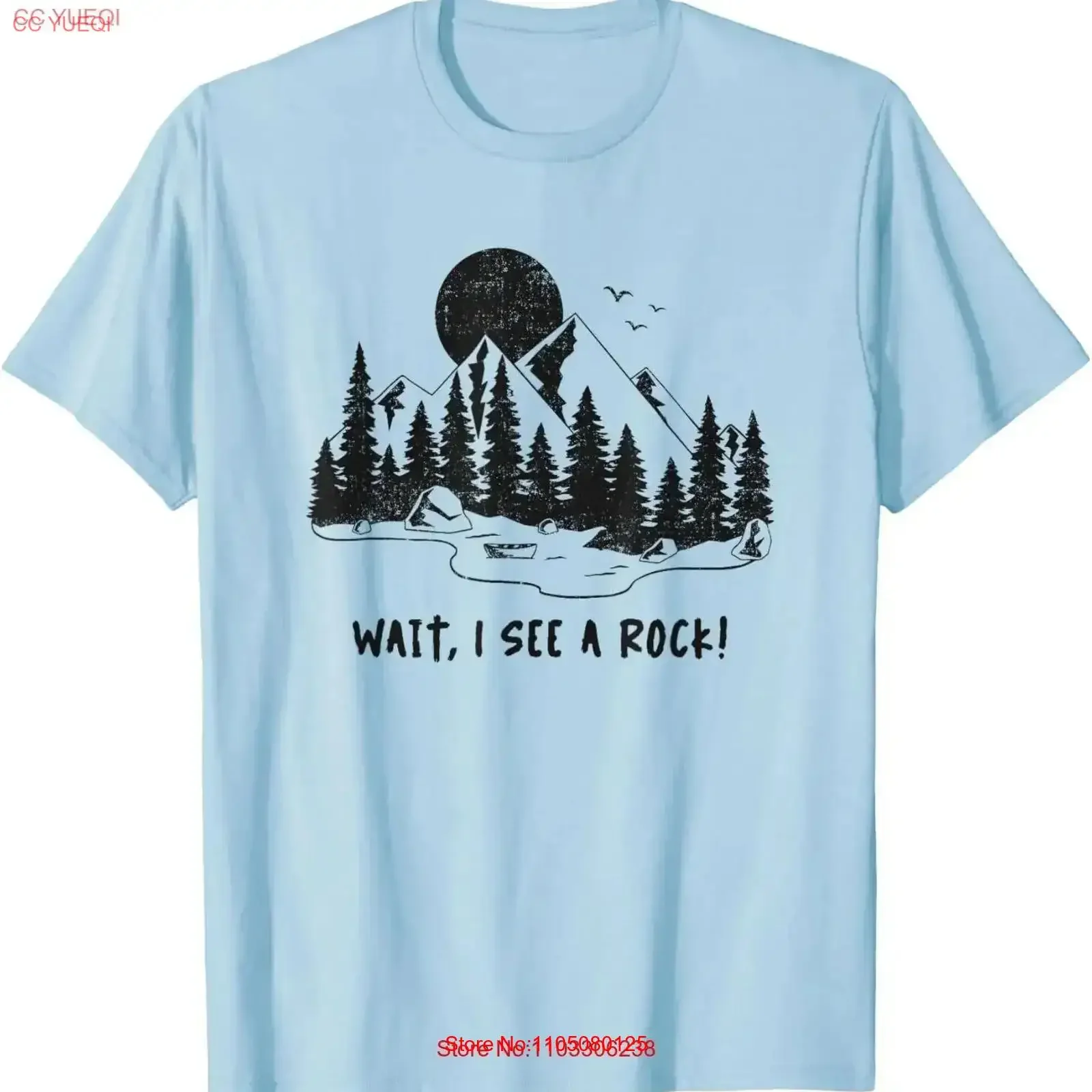 Esperar que ve una caza en roca camiseta vintage lavada ropa de calle versátil Casual homme suave elegante Top para uso diario gráfico