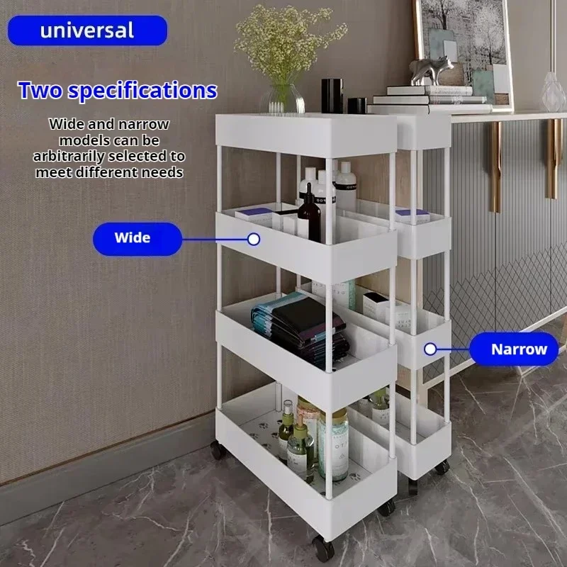 Trolley Storage Rack Kitchen Floor-standing Multi-layer Movable Bathroom Toilet Storage Rack Bedroom Snack Storage