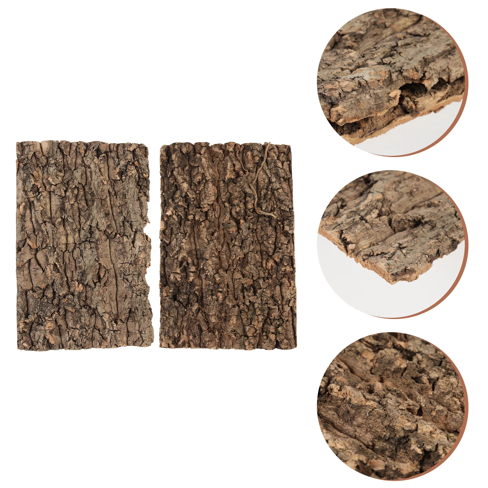 

2 Pcs Tree Bark for Reptile Fish Aquarium Hide Turtle Terrarium Decor Reptisoil