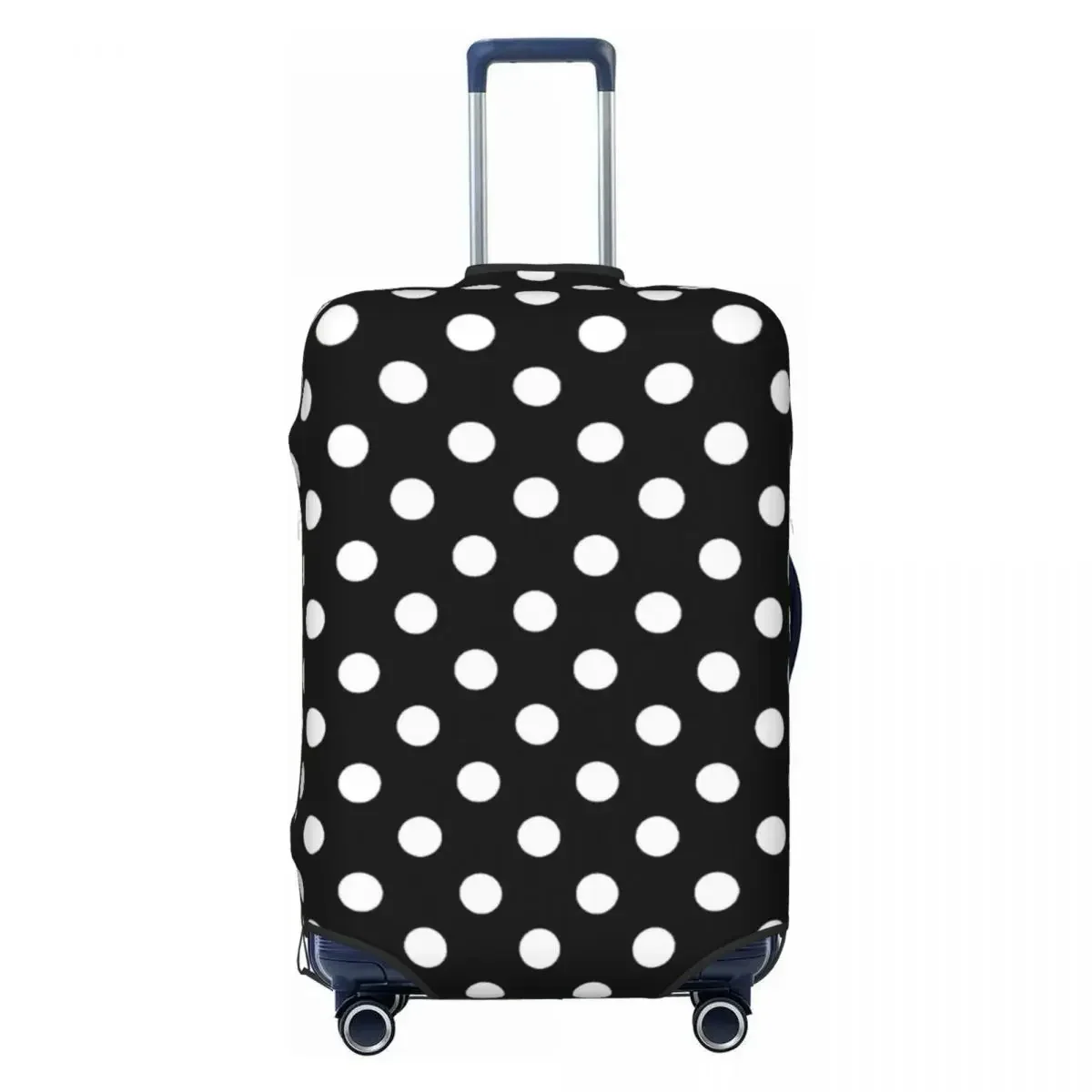 Black And White Polka Dot Print Suitcase Cover Flight Trendy Modern Art Useful Luggage Accesories Travel Protector