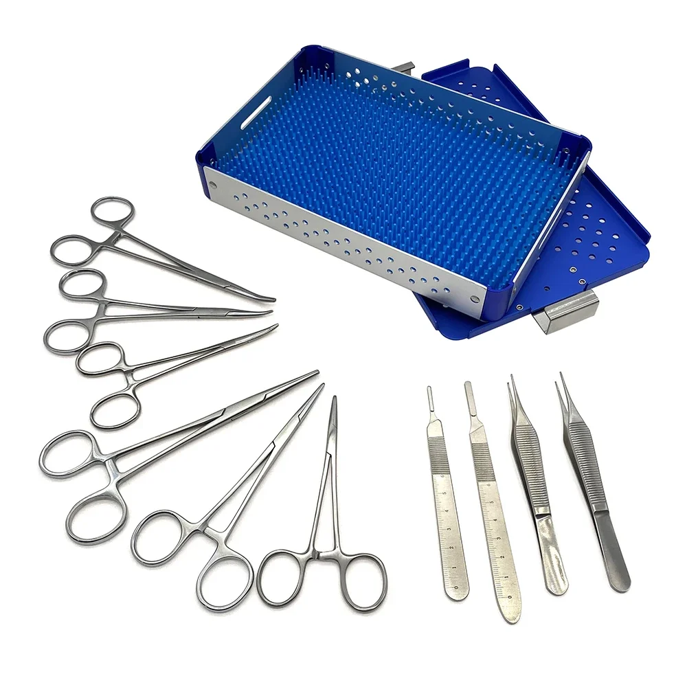 Animal Ovariectomy Spay Kit Ovary Ligation Set Sterilization Tool with Box Pet ovarian surgical instruments Stainless steel