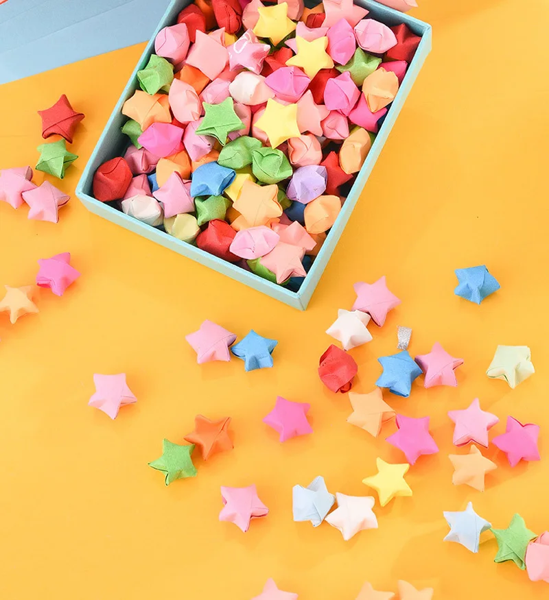 1000 Sheets Colorful Origami Stars Paper Strips Lucky Star 20 Colors Folding Paper Material for Children Handmade Craft DIY Toys