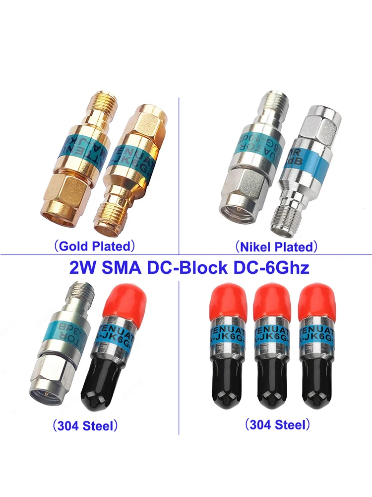 1 pièces 2W 6G DC-Block SMA mâle à SMA femelle DC-6GHz 50ohm RF bloc Coaxial SWR≤ 1.2 DC bloqueur Nickel/plaqué or