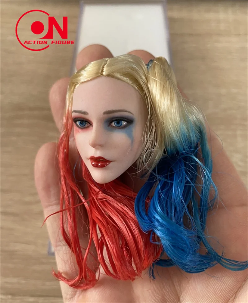 Babyface 1/6 Skala Joker Mädchen Kopf Sculpt Haar Transplantation Clown Kopf Carving Fit 12'' Weibliche Soldat Blass Action Figur körper